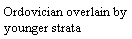 Text Box: Ordovician overlain by younger strata